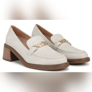 Dr.Scholls Rate Up Bit Off White Horse Bit Heel Loafers Dress Shoes Comfort Sz.8